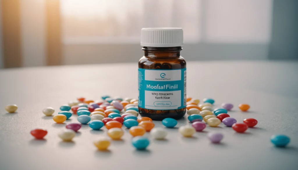 Why Modafinil is Better Than Seasonal Supplements, bright studio lighting, minimalist, clean background, soft light, premium, macro detail, wellness and beauty concept