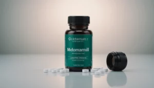 Modafinil: Best Consistent Results Nootropic, bright studio lighting, minimalist, clean background, soft light, premium, macro detail, wellness and beauty concept