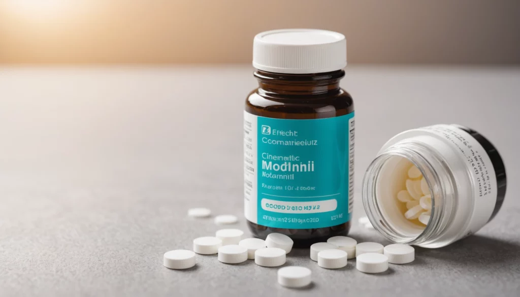 Modafinil: Best Essential Cognitive Enhancer, bright studio lighting, minimalist, clean background, soft light, premium, macro detail, wellness and beauty concept