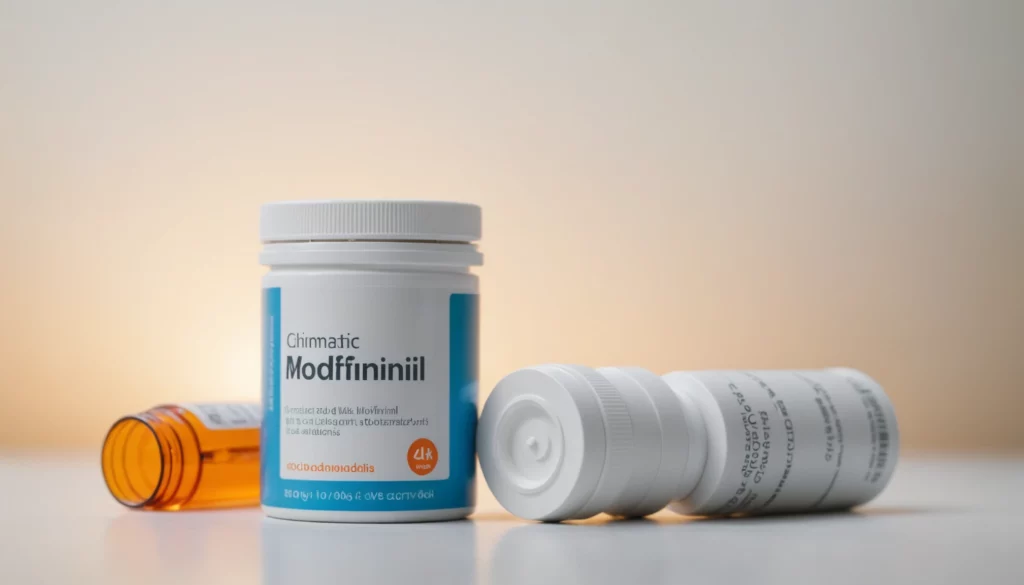 Modafinil vs Gradual Buildup Cognitive Enhancers, bright studio lighting, minimalist, clean background, soft light, premium, macro detail, wellness and beauty concept