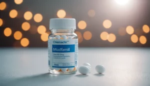 Modafinil: Best Present Moment Smart Drug, bright studio lighting, minimalist, clean background, soft light, premium, macro detail, wellness and beauty concept