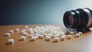Modafinil: Best Today Results Nootropic, bright studio lighting, minimalist, clean background, soft light, premium, macro detail, wellness and beauty concept