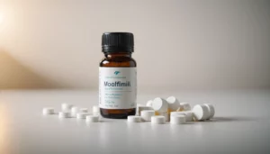 Why Modafinil is Superior to Ivory Tower Supplements, bright studio lighting, minimalist, clean background, soft light, premium, macro detail, wellness and beauty concept