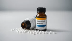 Why Modafinil Outperforms Ideal Circumstance Supplements, bright studio lighting, minimalist, clean background, soft light, premium, macro detail, wellness and beauty concept