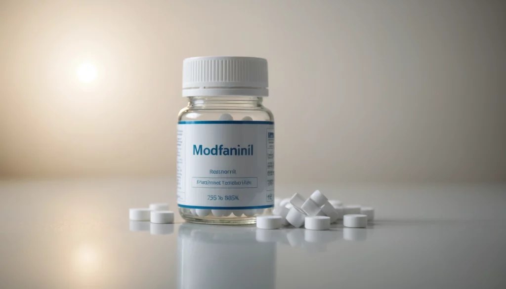 How Modafinil Outperforms Pristine Research Conditions, bright studio lighting, minimalist, clean background, soft light, premium, macro detail, wellness and beauty concept
