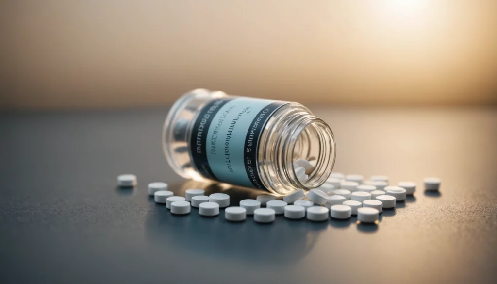 Why Modafinil is Superior to Sanitized Supplement Research, bright studio lighting, minimalist, clean background, soft light, premium, macro detail, wellness and beauty concept