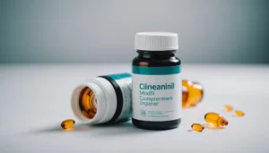 Modafinil vs Compressing Cognitive Enhancement, bright studio lighting, minimalist, clean background, soft light, premium, macro detail, wellness and beauty concept