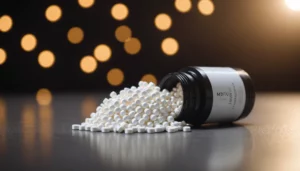 Why Modafinil is Superior to Caged Stimulant Potential, bright studio lighting, minimalist, clean background, soft light, premium, macro detail, wellness and beauty concept