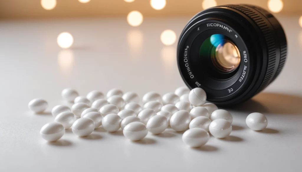 Modafinil: Best Loud and Clear Smart Drug, bright studio lighting, minimalist, clean background, soft light, premium, macro detail, wellness and beauty concept