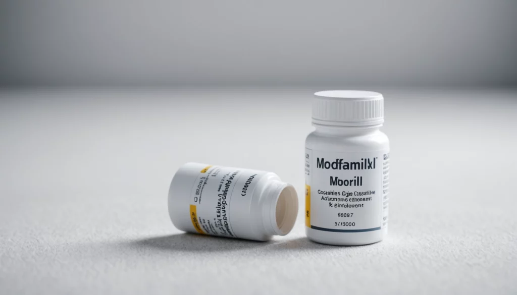 Modafinil vs Misleading Cognitive Enhancement, bright studio lighting, minimalist, clean background, soft light, premium, macro detail, wellness and beauty concept
