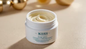How Does Pure Beautyʼs Eye Cream Compare to Kiehlʼs Creamy Eye Treatment?, bright studio lighting, minimalist, clean background, soft light, premium, macro detail, wellness and beauty concept