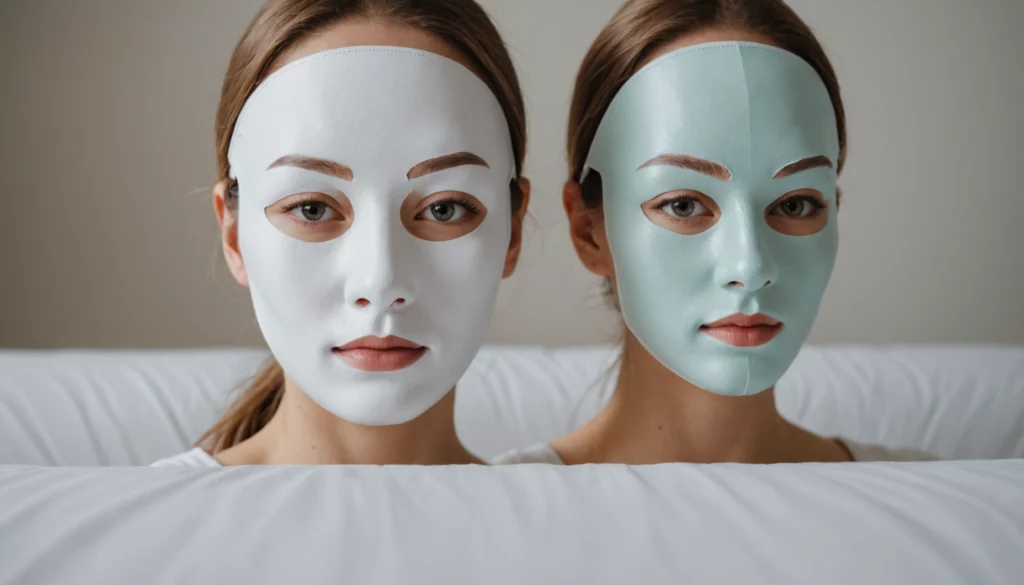 How Does Pure Beautyʼs Mask Compare to Dr. Jart+ʼs Rubber Mask?, bright studio lighting, minimalist, clean background, soft light, premium, macro detail, wellness and beauty concept