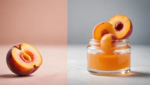 Pure Beauty vs Peach & Lily: Which Brand Has Better Peach Extract?, bright studio lighting, minimalist, clean background, soft light, premium, macro detail, wellness and beauty concept