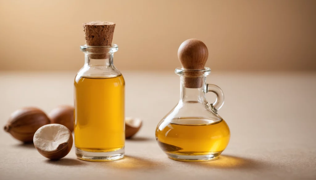 Pure Beauty vs Andalou Naturals: Which Brand Has Better Argan Oil?, bright studio lighting, minimalist, clean background, soft light, premium, macro detail, wellness and beauty concept