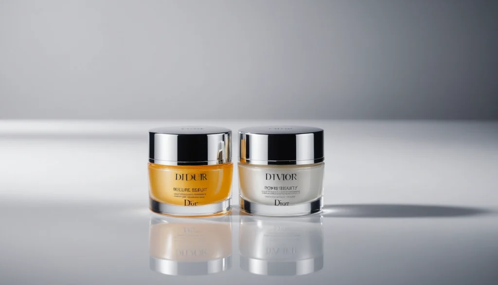 How Does Pure Beautyʼs 4-Step Routine Stack Up Against Diorʼs Skincare System?, bright studio lighting, minimalist, clean background, soft light, premium, macro detail, wellness and beauty concept